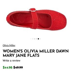 Olivia Miller Red Studded Mary Jane Flats